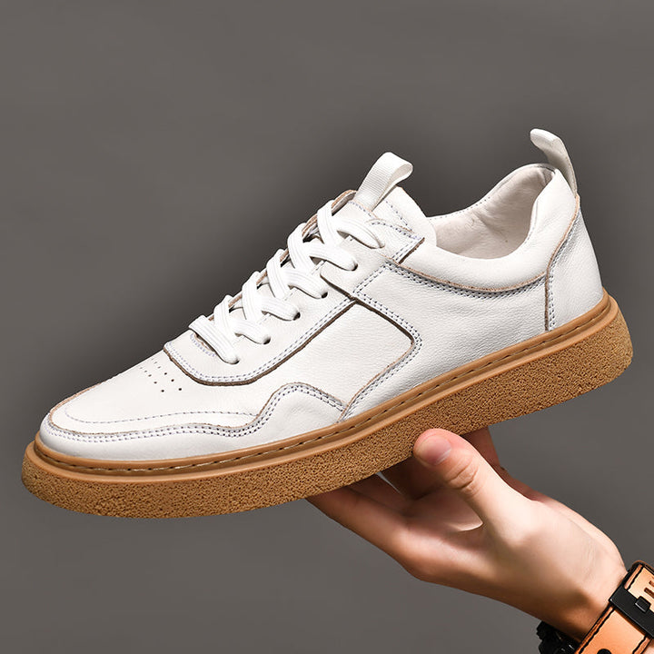 Men’s Leather Casual Sneakers – Retro Colorway All-Day Comfort