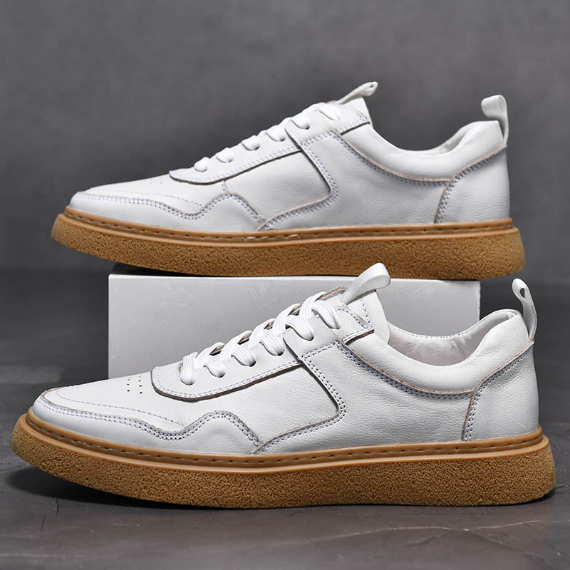 Men’s Leather Casual Sneakers – Retro Colorway All-Day Comfort