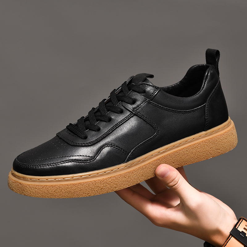 Men’s Leather Casual Sneakers – Retro Colorway All-Day Comfort