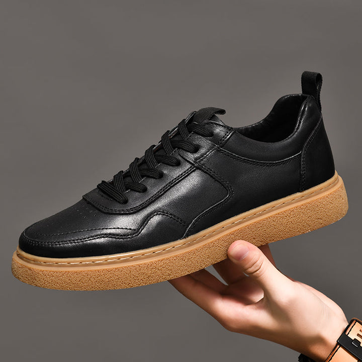Men’s Leather Casual Sneakers – Retro Colorway All-Day Comfort