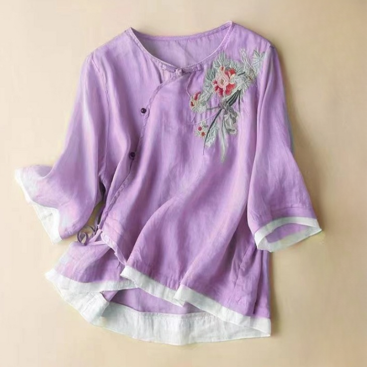 Women's Cotton Floral Embroidered Blouse
