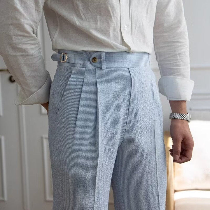 Men's Formal Cotton Pleated Adjustable Gurkha Pants