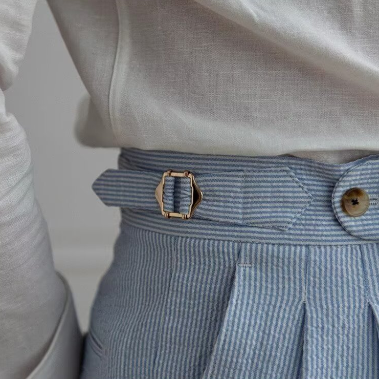 Men's Formal Cotton Pleated Adjustable Gurkha Pants