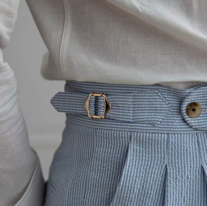Men's Formal Cotton Pleated Adjustable Gurkha Pants