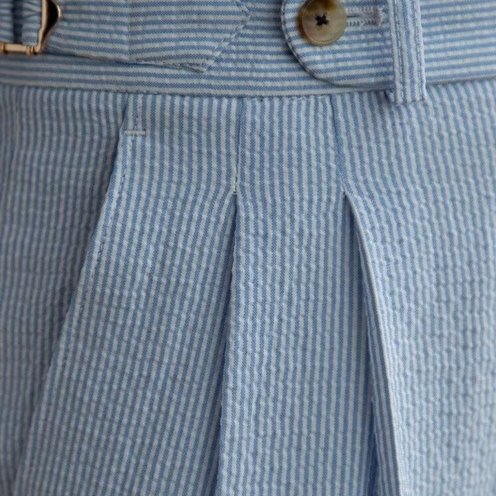 Men's Formal Cotton Pleated Adjustable Gurkha Pants