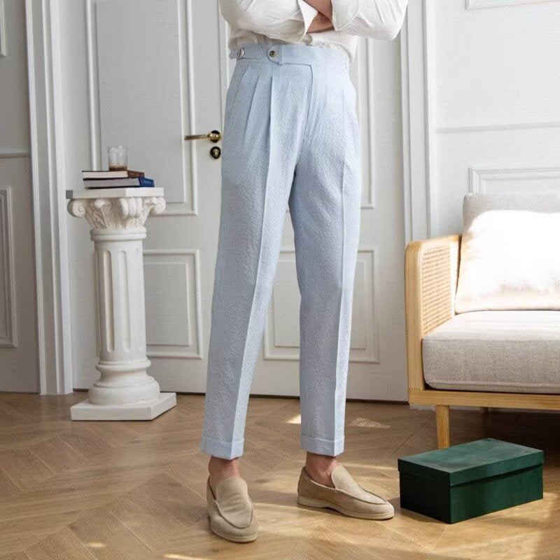 Men's Formal Cotton Pleated Adjustable Gurkha Pants