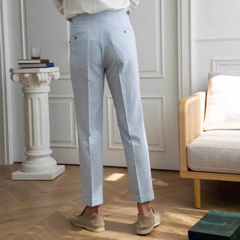 Men's Formal Cotton Pleated Adjustable Gurkha Pants