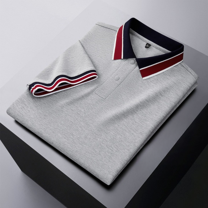 Men’s Contrast Collar Polo Shirt | Cotton-Blend Comfort Tee