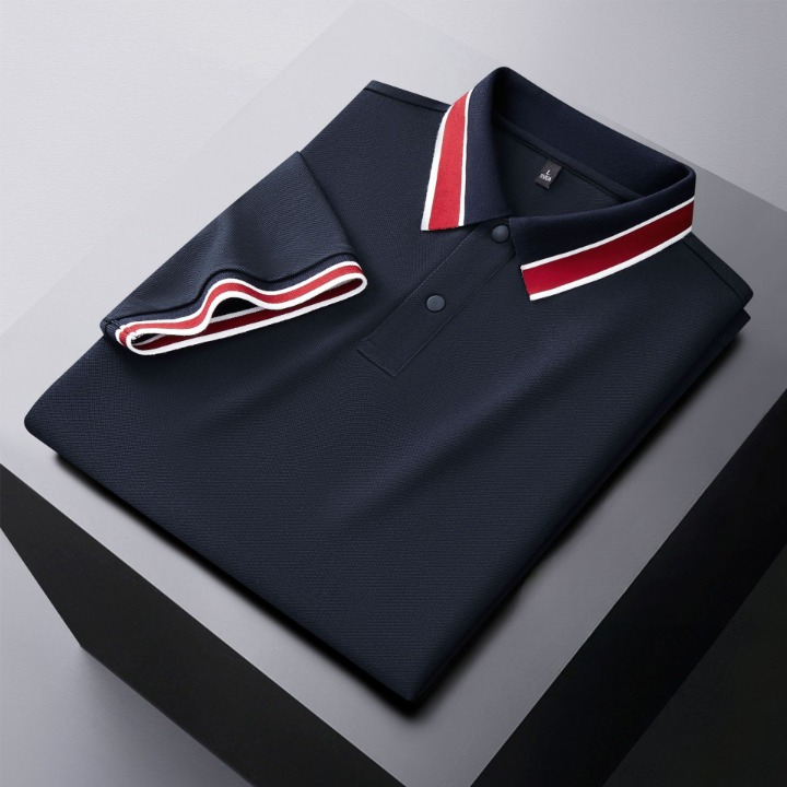 Men’s Contrast Collar Polo Shirt | Cotton-Blend Comfort Tee
