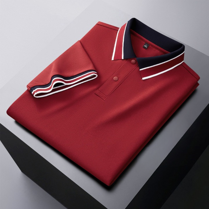 Men’s Contrast Collar Polo Shirt | Cotton-Blend Comfort Tee