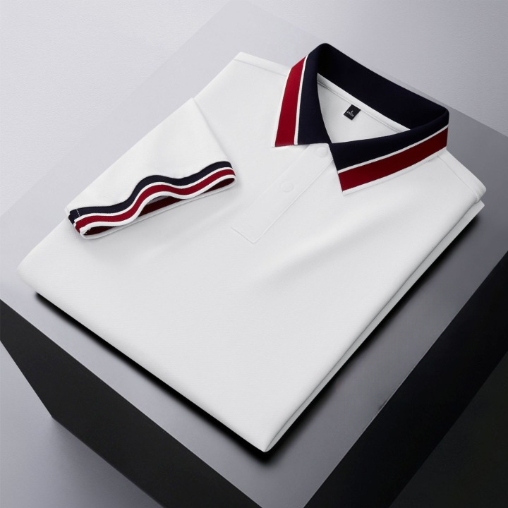 Men’s Contrast Collar Polo Shirt | Cotton-Blend Comfort Tee