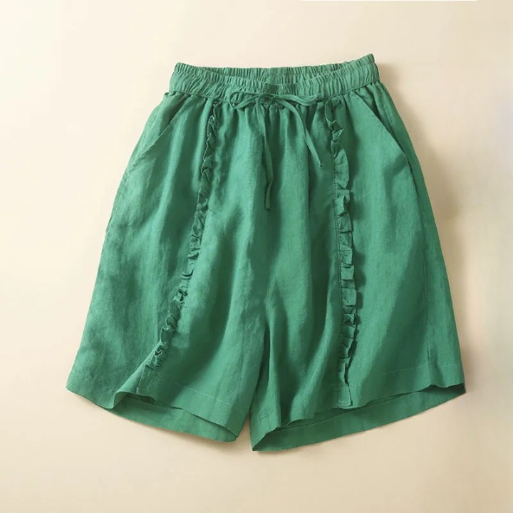 Women's Cotton Ruffle Textured Shorts