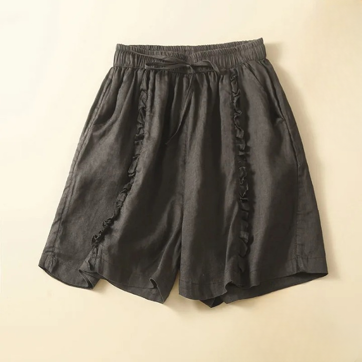 Women's Cotton Ruffle Textured Shorts