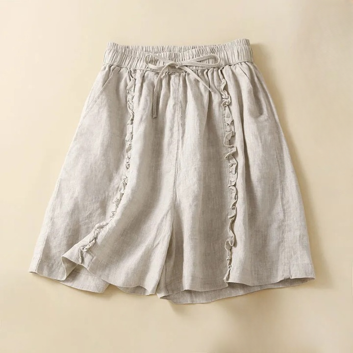 Women's Cotton Ruffle Textured Shorts