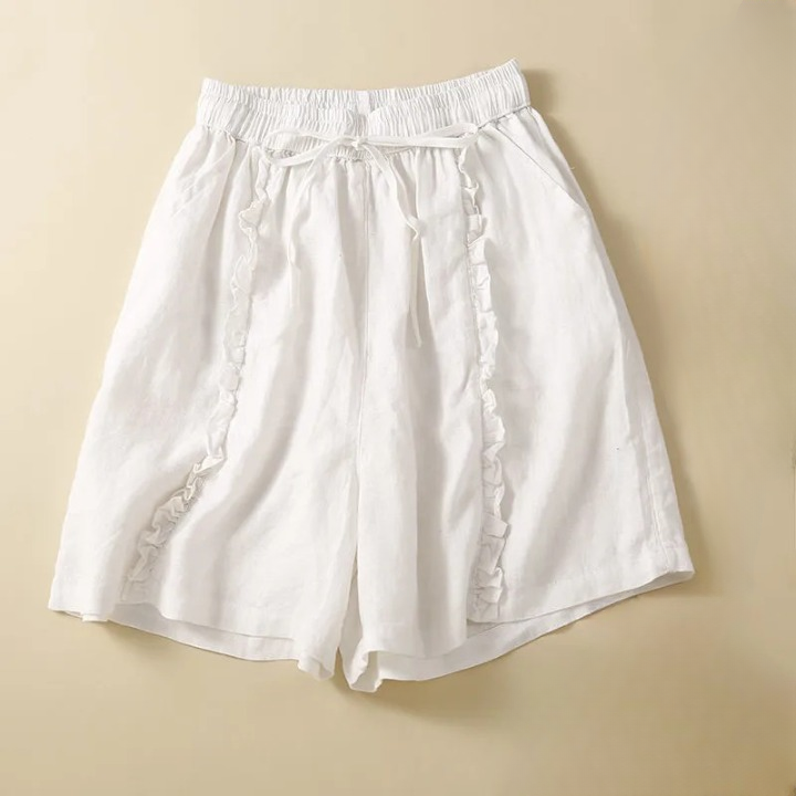 Women's Cotton Ruffle Textured Shorts