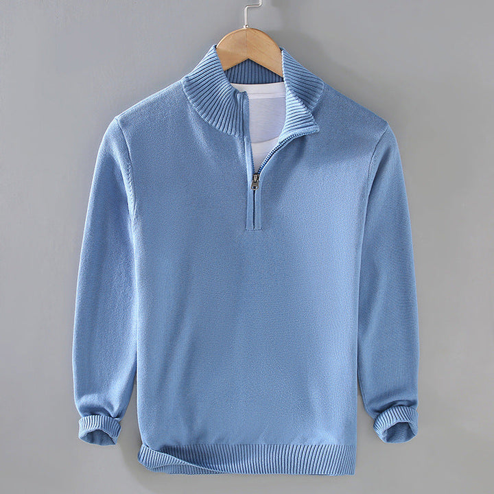 Men's Cotton Quarter-Zip Pullover Sweater