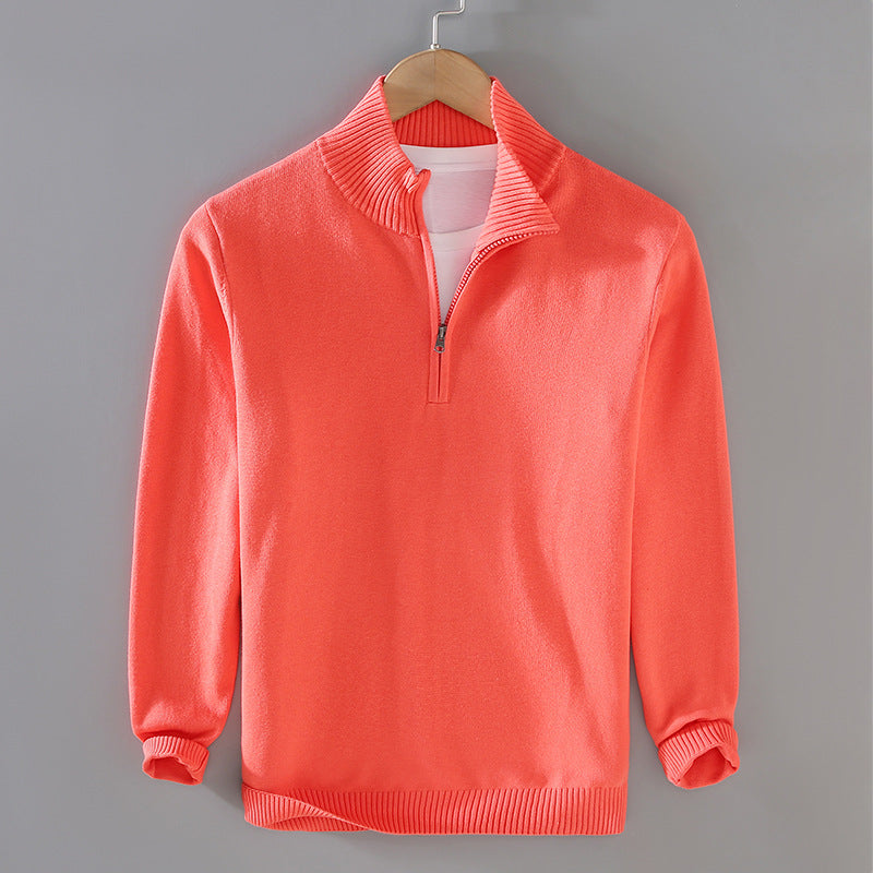 Men's Cotton Quarter-Zip Pullover Sweater