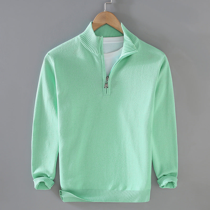 Men's Cotton Quarter-Zip Pullover Sweater
