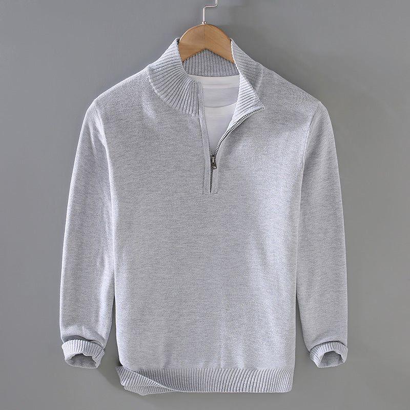 Men's Cotton Quarter-Zip Pullover Sweater