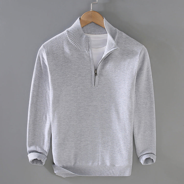Men's Cotton Quarter-Zip Pullover Sweater