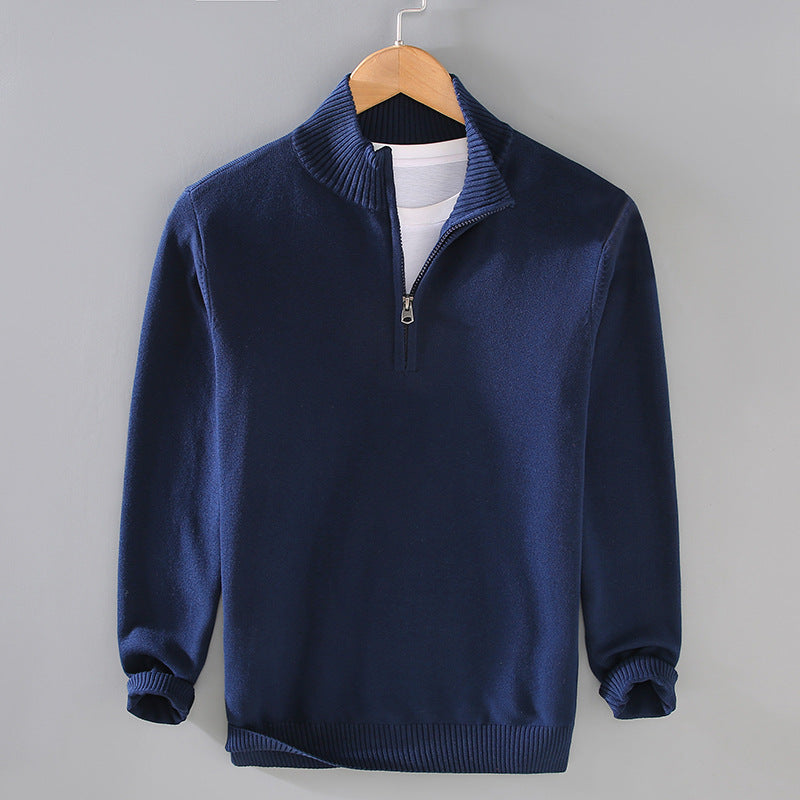 Men's Cotton Quarter-Zip Pullover Sweater
