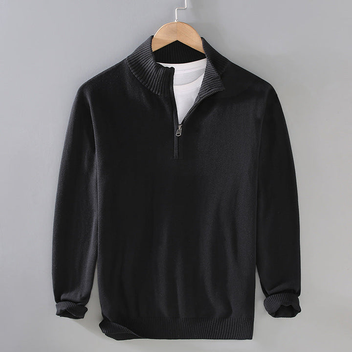 Men's Cotton Quarter-Zip Pullover Sweater