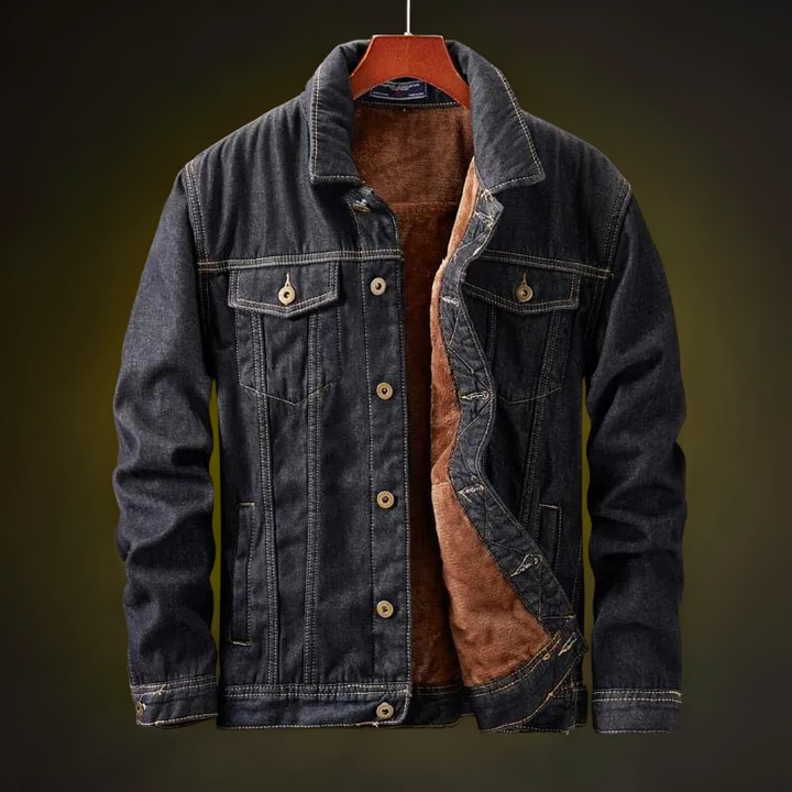 Men’s Sherpa-Lined Denim Jacket | Warm Fleece Lined Jean Jacket