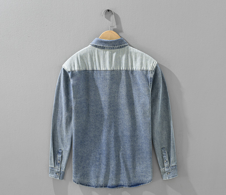 Men's Cotton Denim Button-Up Shirt