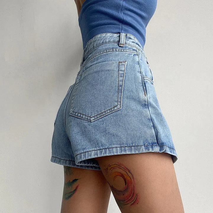 Women's Asymmetrical Denim Mini Skirt