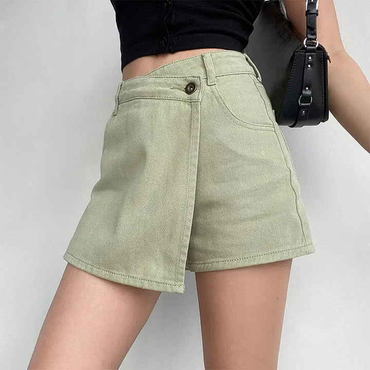 Women's Asymmetrical Denim Mini Skirt