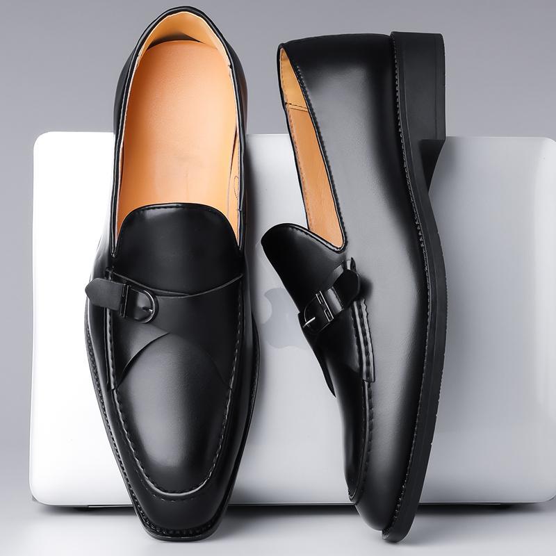 Men’s Buckle Strap Genuine Leather Loafers