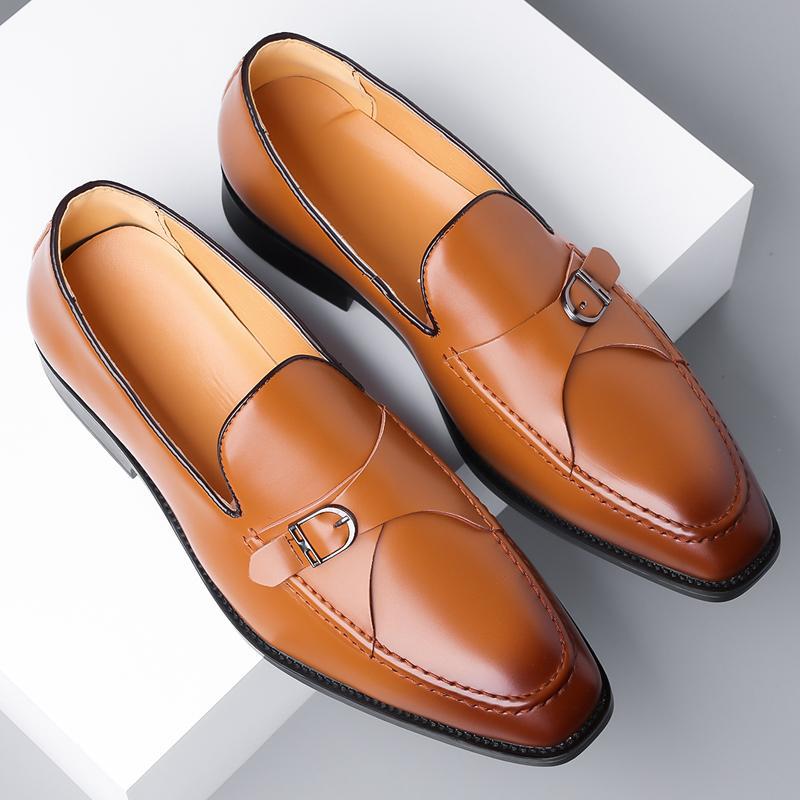 Men’s Buckle Strap Genuine Leather Loafers