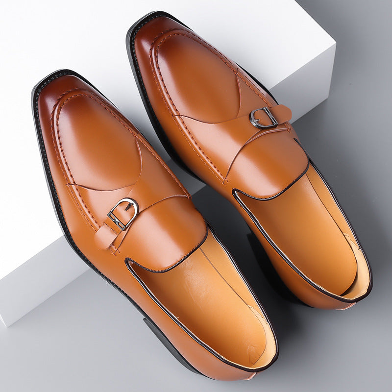 Men’s Buckle Strap Genuine Leather Loafers