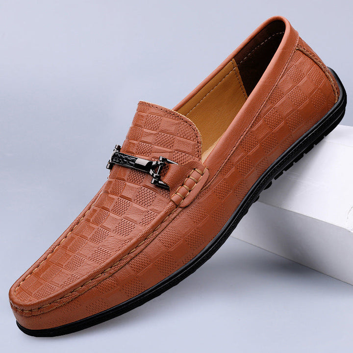 Men’s Textured Bit Leather Loafers