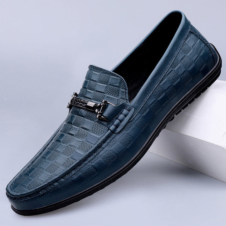Men’s Textured Bit Leather Loafers