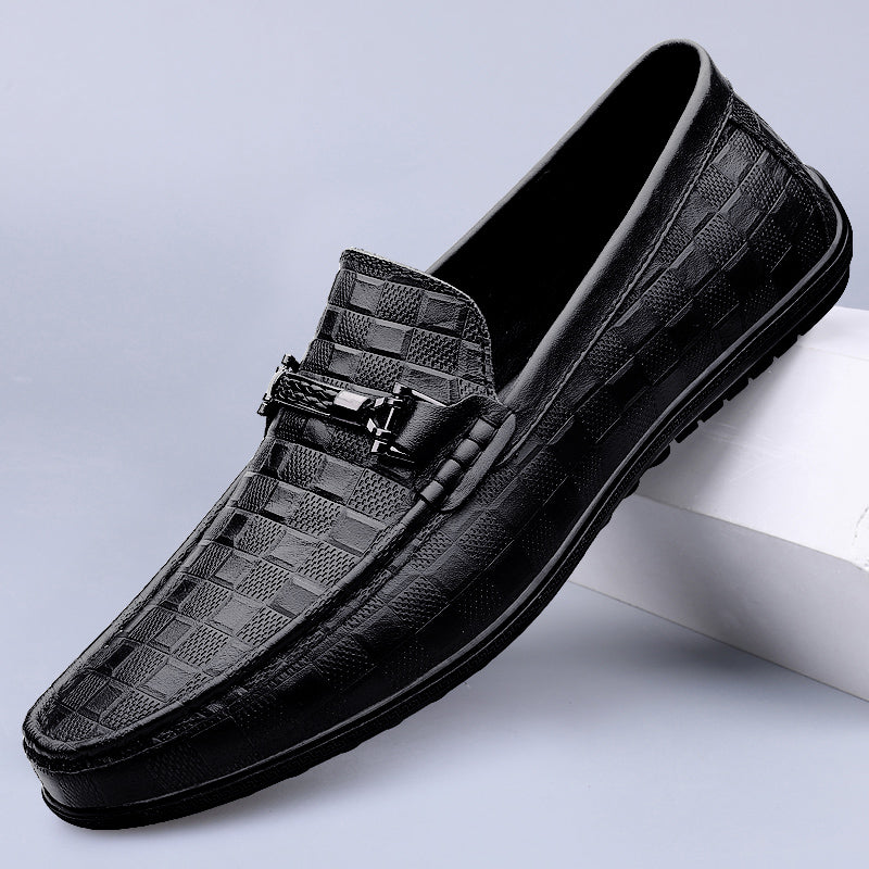 Men’s Textured Bit Leather Loafers