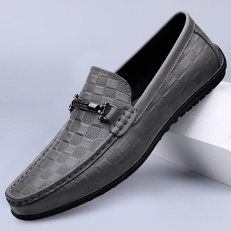 Men’s Textured Bit Leather Loafers
