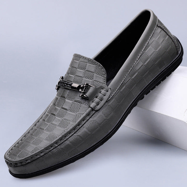 Men’s Textured Bit Leather Loafers