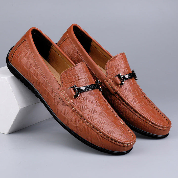 Men’s Textured Bit Leather Loafers