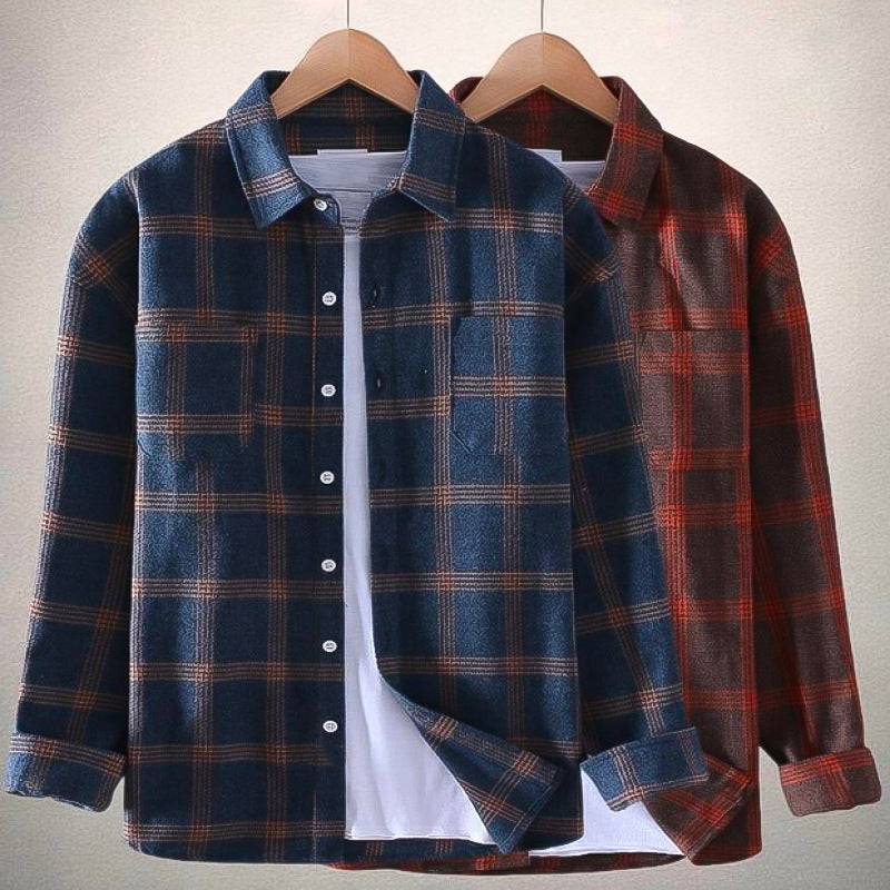 Men's Brushed Plaid Classic Flannel Shirt