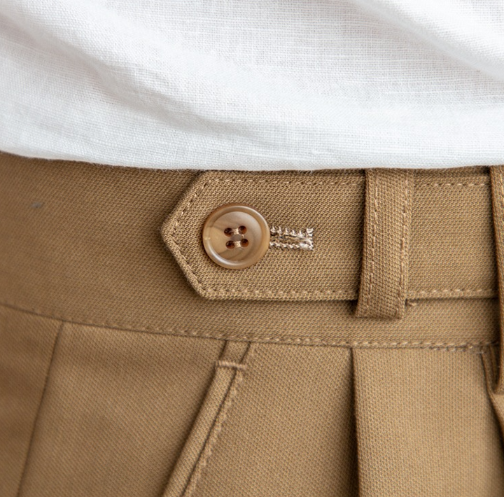Men's High Waist Gurkha Pleated Dress Formal Pants