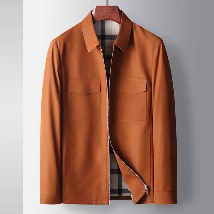 Men’s Zip-Up Harrington Jacket | Lightweight Lined Casual Jacket