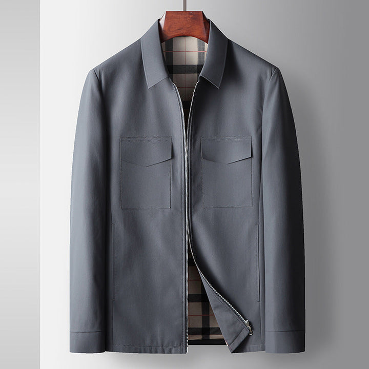 Men’s Zip-Up Harrington Jacket | Lightweight Lined Casual Jacket