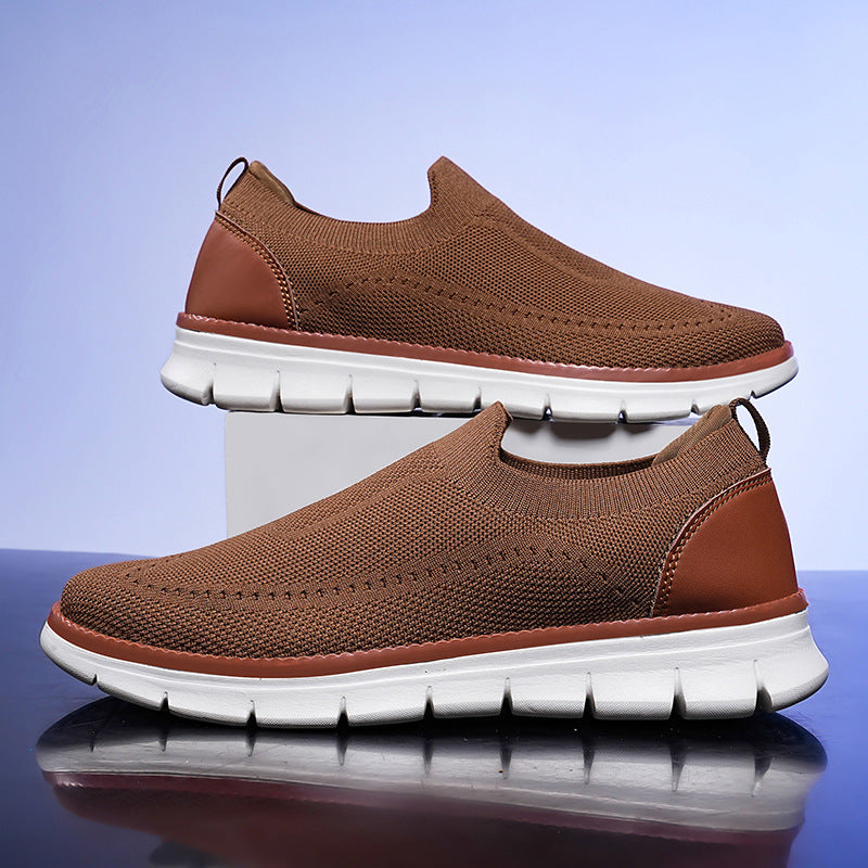 Men’s Slip-On Knit Sneakers | Lightweight Breathable Walking Shoes