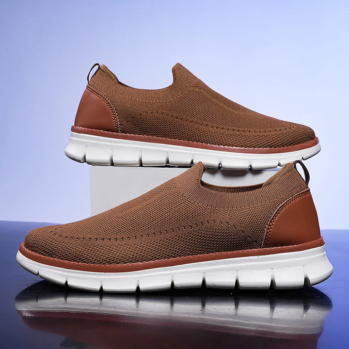 Men’s Slip-On Knit Sneakers | Lightweight Breathable Walking Shoes