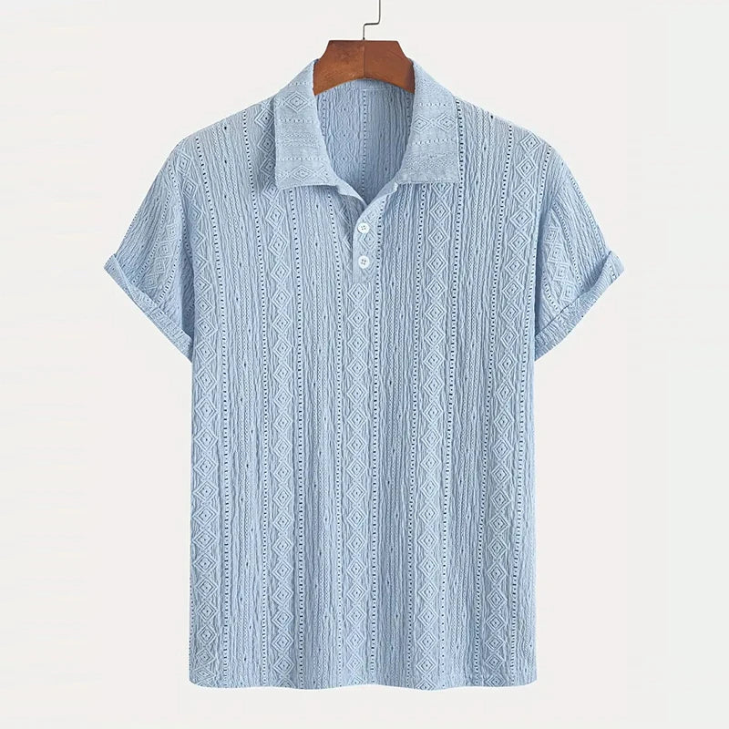 Men’s Summer Knit Polo – Breathable Short Sleeve Shirt