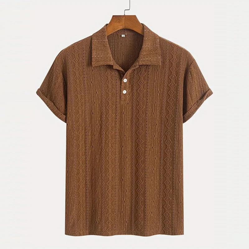 Men’s Summer Knit Polo – Breathable Short Sleeve Shirt