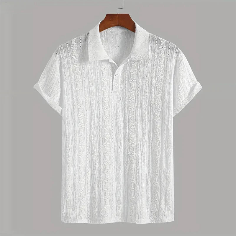 Men’s Summer Knit Polo – Breathable Short Sleeve Shirt