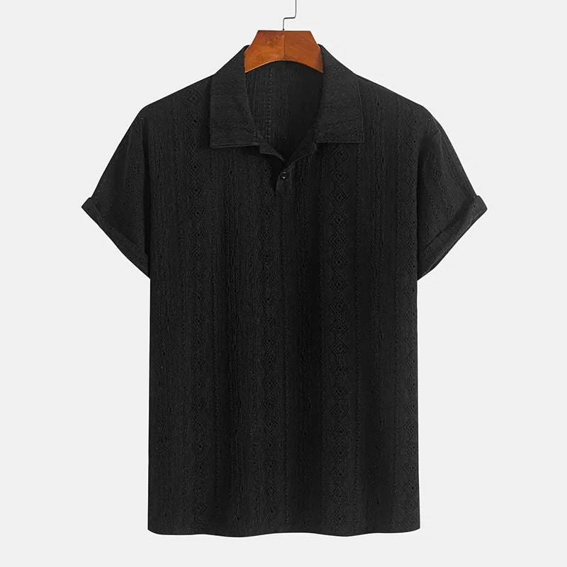 Men’s Summer Knit Polo – Breathable Short Sleeve Shirt