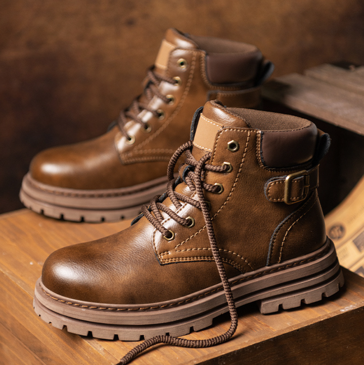 Men’s Durable Genuine Leather Ankle Work Boots